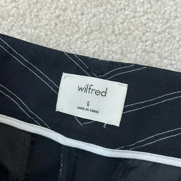 Aritzia Wilfred Jallade Stripe cropped 90s preppy trouser Pants black and white - Picture 4 of 12